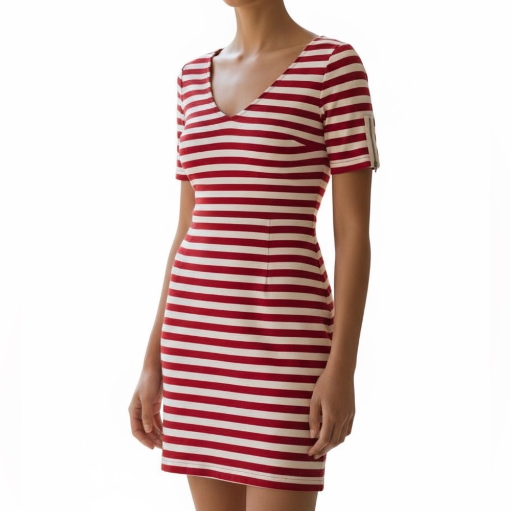 Banana Republic Red and White Striped Mini Dress